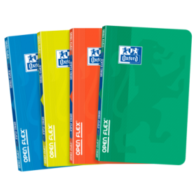Oxford School Classic Openflex 9x14 Libreta Grapada - Tapa de Plastico Resistente - 48 Hojas de Papel Cuadriculado 5x5 - Colores Surtidos - Ideal para Estudiantes