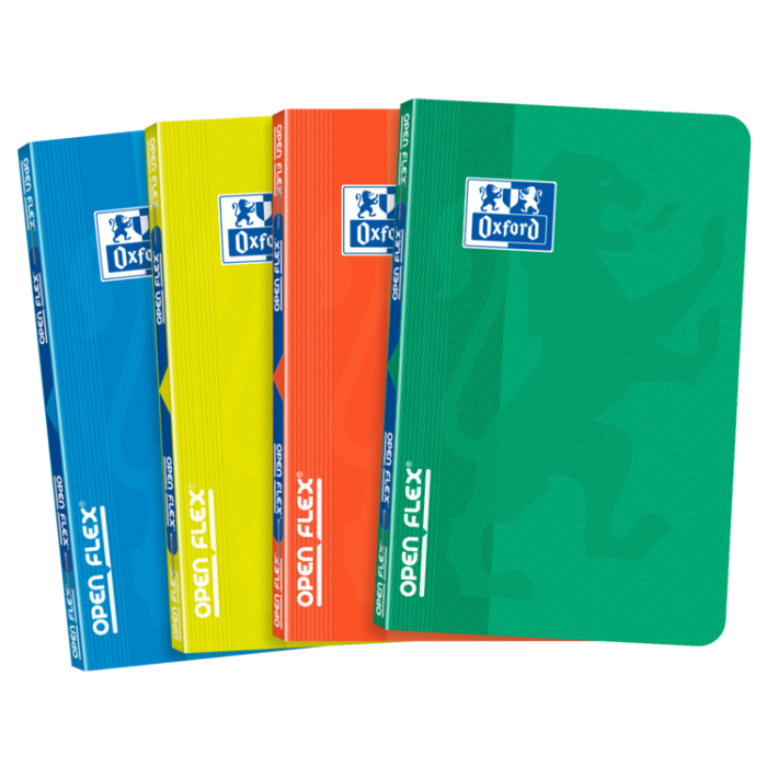 Oxford School Classic Openflex 9x14 Libreta Grapada - Tapa de Plastico Resistente - 48 Hojas de Papel Cuadriculado 5x5 - Colores Surtidos - Ideal para Estudiantes