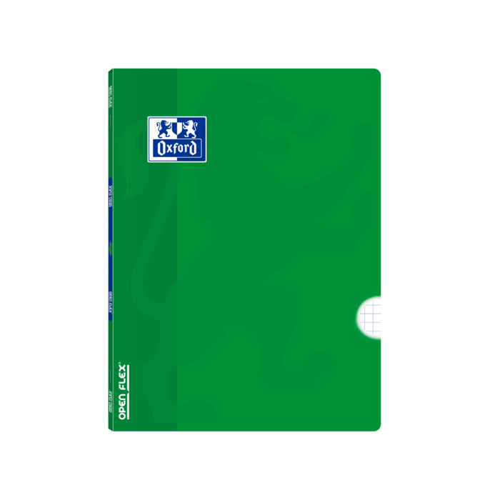 Oxford School Classic Openflex A4 - Tapa de Plastico Resistente - Libreta Grapada 4x4 con Margen - 48 Hojas de Papel de Alta Calidad - Color Verde