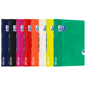 Oxford School Classic Openflex A4 - Tapa de Plastico Resistente - Libreta Grapada 5x5 con Margen - 48 Hojas de Papel de Alta Calidad - Colores Surtidos