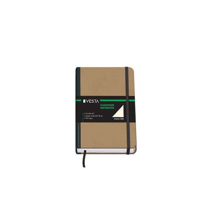 Dohe Cuaderno Cartone con Puntas Redondeadas - 96 Hojas de Papel Ahuesado de 80gr - Tapa en Tres Piezas con Lomera de Tela - Cierre de Gomas y Cinta de Registro