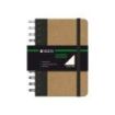 Dohe Cuaderno Cartone con Puntas Redondeadas - Tapa en Tres Piezas - Encuadernacion Doble Espiral Negro - 96 Hojas de Papel Ahuesado - Cierre de Gomas