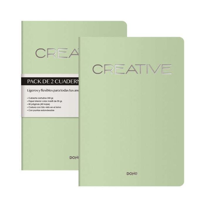 Dohe Cuadernos de Cartulina de Colores - 300gr - Estampacion en Portada - Puntas y Lomo Redondos - 40 Hojas Lisas - Papel Ahuesado 90gr - Rencuadernacion Cosida