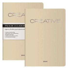 Dohe Cuadernos de Cartulina de Colores - 300gr - Estampacion en Portada - Puntas y Lomo Redondos - 40 Hojas Lisas - Papel Ahuesado 90gr - Rencuadernacion Cosida