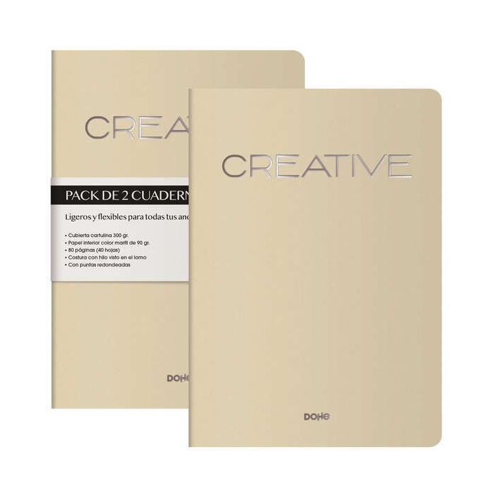 Dohe Cuadernos de Cartulina de Colores - 300gr - Estampacion en Portada - Puntas y Lomo Redondos - 40 Hojas Lisas - Papel Ahuesado 90gr - Rencuadernacion Cosida