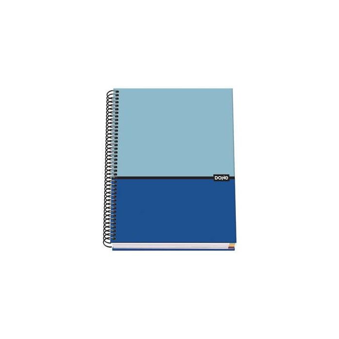 Dohe Cuaderno en Espiral A5 - 162x210mm - Tapa Dura con Carton Forrado - Interior de 100 Hojas de Papel Offset de 90gr - Cuadricula de 5mm con Banda de Color