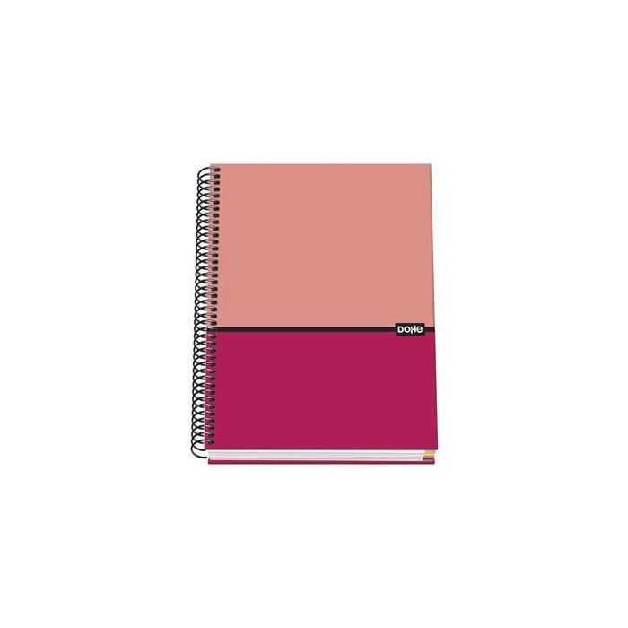 Dohe Cuaderno Espiral Tapa Dura A5 - 162x210mm - Cubierta Carton Forrado - Espiral Metalico Negro - 100 Hojas Offset 90g Microperforadas - Cuadricula 5mm