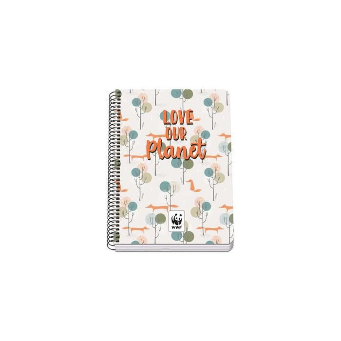 Dohe Cuaderno A5 - Cubierta en Cartulina Contracolada - Impresion a Todo Color - Plastificado Brillo - Guardas Impresas - Encuadernado en Espiral Metalico Negro - 80 Hojas de Papel Offset de 90gr