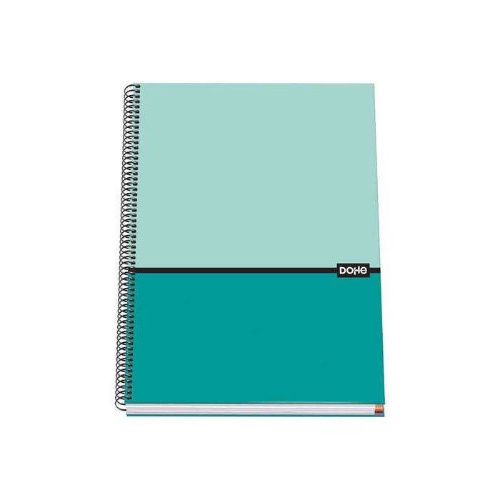 Dohe Cuaderno en Espiral de Tapa Dura A4 - 228x300mm - Cubierta en Carton Forrado con Papel Impreso a Todo Color y Plastificado Mate - Interior de 100 Hojas en Papel Offset de 90gr