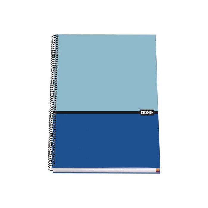 Dohe Cuaderno Espiral Tapa Dura A4 - 228x300mm - Cubierta Carton Forrado - Espiral Metalico Negro - 100 Hojas Offset 90g Microperforadas - Cuadricula 5mm