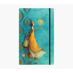 Pictura Gaëlle Boissonnard Cuaderno de Tapa Dura - 13x21cm - Cierre con Cinta Elastica - Cinta de Raso para Marcar La Pagina - 192 Paginas con Lineas