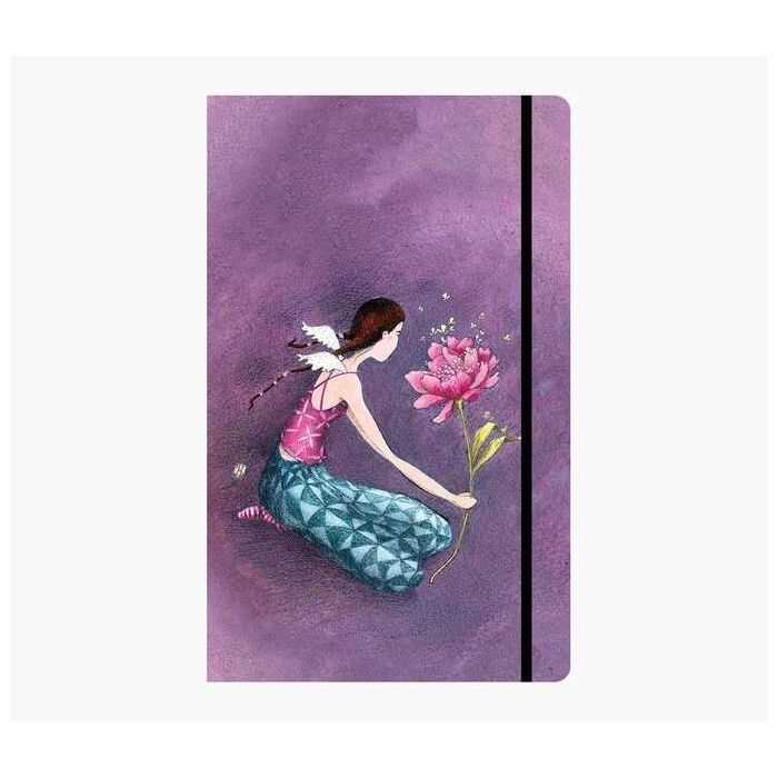 Pictura Gaëlle Boissonnard Cuaderno de Tapa Dura - 13x21cm - Cierre con Cinta Elastica - Cinta de Raso para Marcar La Pagina - 192 Paginas con Lineas
