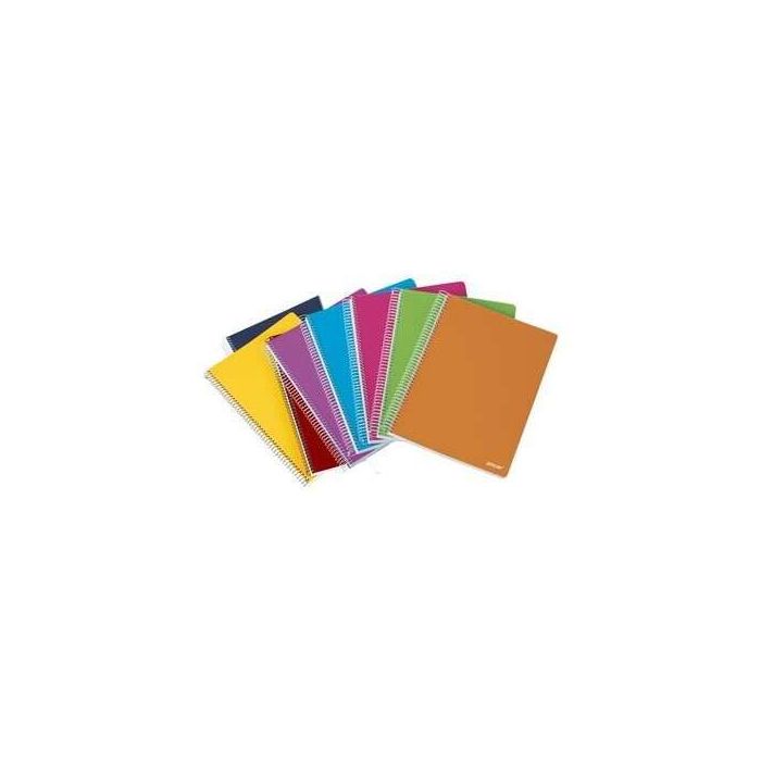 Ancor Classic Stripes Cuaderno Espiral Tamaño Folio Pautado Horizontal - 80 Hojas 90gr - Tapa de Plastico - Colores Surtidos