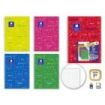 Golden Pack de 5 Cuadernos Asignatura Folio 80 Hojas 90gr Cuadricula 4x4 - Resistente - Tapa Dura - Ideal para Estudiantes - Colores Surtidos