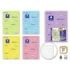 Golden Pack de 5 Cuadernos Asignatura Folio 80 Hojas 90gr Cuadricula 4x4 - Resistente - Tapa Dura - Ideal para Estudiantes - Colores Pastel Surtidos