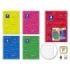 Golden Pack de 5 Cuadernos Asignatura Folio 80 Hojas 90gr Cuadricula 4x4 - Resistente - Ideal para Estudiantes - Tapa Flexible - Colores Surtidos