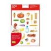 Apli Bolsa de Gomets Tematicos Alimentos Saludables - Adhesivo Removible - Ilustraciones Divertidas - Fomenta Habilidades Motoras