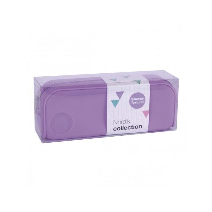 Apli Estuche de Silicona Nordik Collection - Tacto Suave - Cremallera - Flexible y Moldeable - Resistente al Agua - Facil de Limpiar - Color Malva
