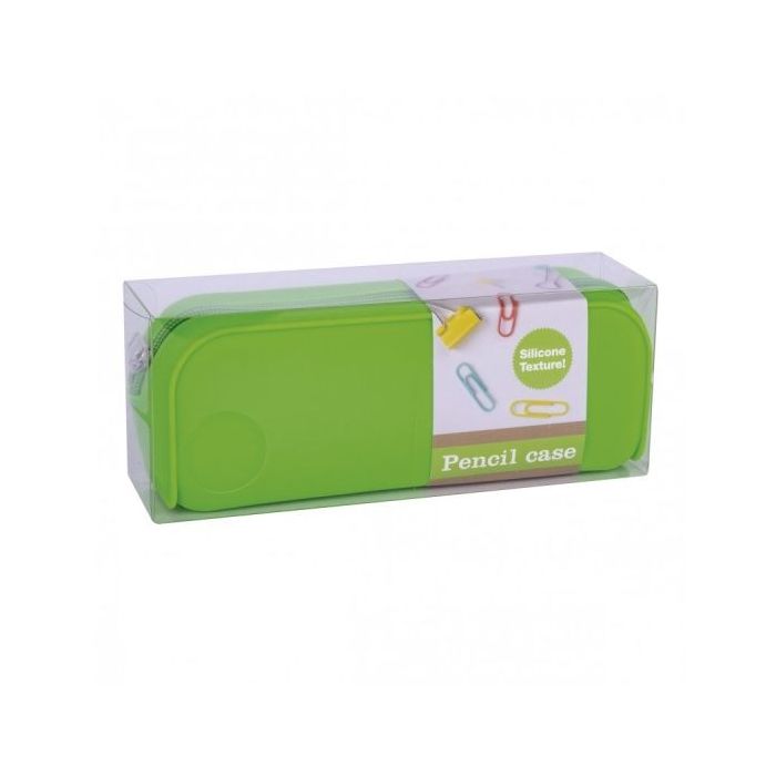 Apli Estuche de Silicona Fluor Collection - Tacto Suave - Cremallera - Flexible y Moldeable - Resistente al Agua - Facil de Limpiar - Color Verde Fluorescente