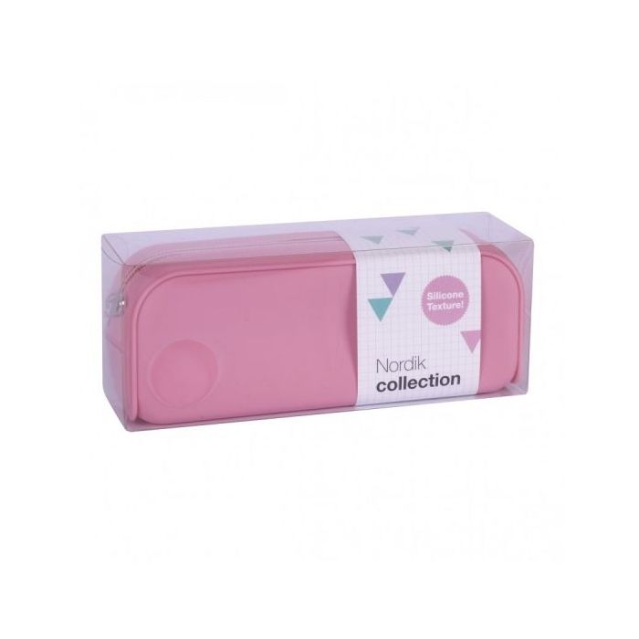 Apli Estuche de Silicona Nordik Collection - Tacto Suave - Cremallera - Flexible y Moldeable - Resistente al Agua - Facil de Limpiar - Color Rosa