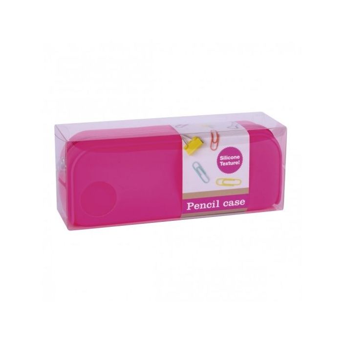 Apli Estuche de Silicona Fluor Collection - Tacto Suave - Cremallera - Flexible y Moldeable - Resistente al Agua - Facil de Limpiar - Color Rosa Fluorescente