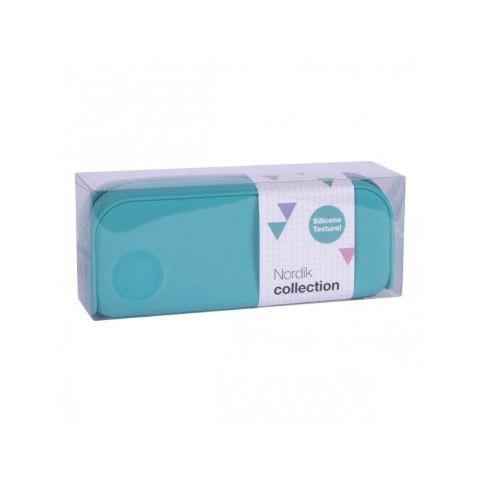 Apli Estuche de Silicona Nordik Collection - Tacto Suave - Cremallera - Flexible y Moldeable - Resistente al Agua - Facil de Limpiar - Color Azul Turquesa