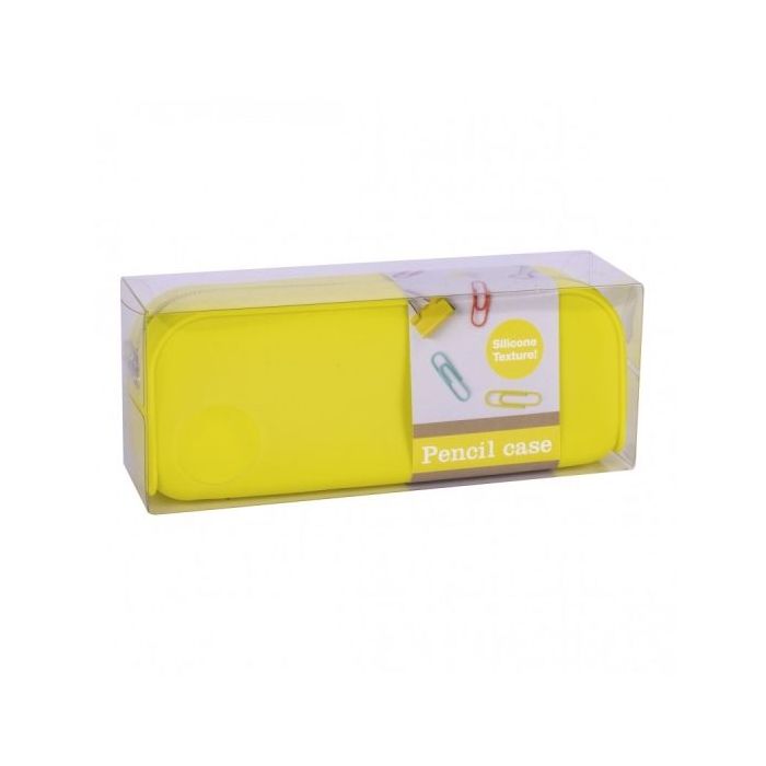 Apli Estuche de Silicona Fluor Collection - Tacto Suave - Cremallera - Flexible y Moldeable - Resistente al Agua - Facil de Limpiar - Color Amarillo Fluorescente