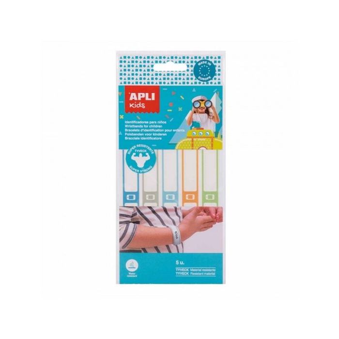 Apli Brazaletes Identificativos para Niños - Suaves y Resistentes - Impermeables - Faciles de Usar - Ideales para Excursiones y Eventos