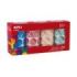 Apli Pack de 4 Rollos de Gomets Metalizados Geometricos Surtidos - 4.324 Gomets - Faciles de Separar - Ideales para Guarderias - Alta Calidad y Seguridad - Colores Surtidos