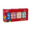 Apli Pack de 4 Rollos de Gomets Metalizados Geometricos Surtidos - 4.324 Gomets - Faciles de Separar - Ideales para Guarderias - Alta Calidad y Seguridad - Colores Surtidos