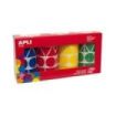 Apli Pack de 4 Rollos de Gomets Adhesivo Permanente - Formas Geometricas - Ideal para Guarderias - Desarrollo Psicomotor - Alta Calidad y Seguridad - Color Amarillo