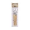 Apli Pack de 3 de Pinceles de Madera para Manualidades - Cerdas de Nylon - Puntas Redonda y Plana - Ideal para Papeles Cut-Patch