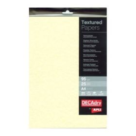Apli Pack de 25 Hojas de Papel Pergamino A4 - 95gr - Diseño Doble Cara - Ideal para Invitaciones, Diplomas y Manualidades - Compatible con Impresoras Inkjet y Laser - Color Champan