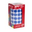 Apli Rollo de Gomets Redondos Ø 15mm - Adhesivo Permanente - 2.832 Gomets - Adhesivo Base Agua - Libre de Disolventes - Color Azul