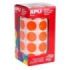 Apli Rollo de Gomets Redondos Ø 20mm - Adhesivo Permanente - 1.770 Gomets - Adhesivo Base Agua - Libre de Disolventes - Color Naranja