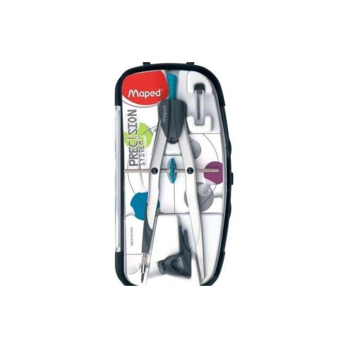Maped Precision System Compas con Bigotera - Incluye Adaptador y Estuche de Minas