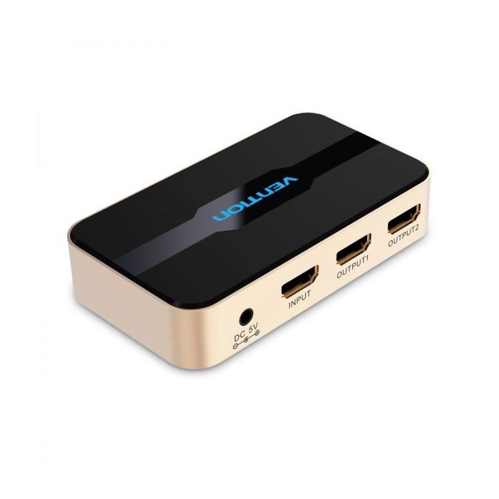 Vention Duplicador HDMI Macho a 2xHDMI Hembra - Color Dorado