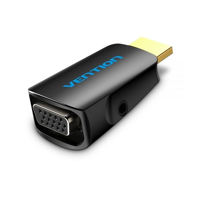 Vention Adaptador Conversor HDMI Macho a VGA Hembra con Audio Jack 3.5mm - Color Negro
