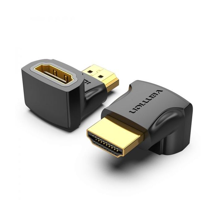 Vention Pack de 2 Adaptadores HDMI Macho a HDMI Hembra 4K 90º - Color Negro