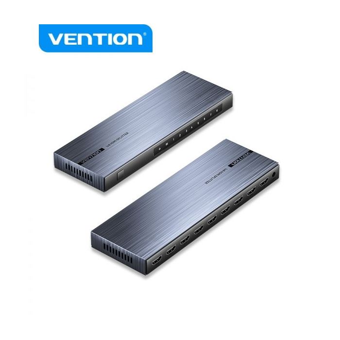 Vention Splitter HDMI 2.0 1x8 - 4K - Aluminio Negro