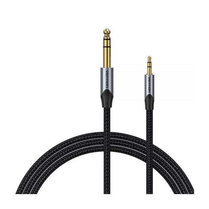 Vention Cable Estereo Jack 3.5 Macho a Jack 6.3 Macho - 0.5m - Color Gris