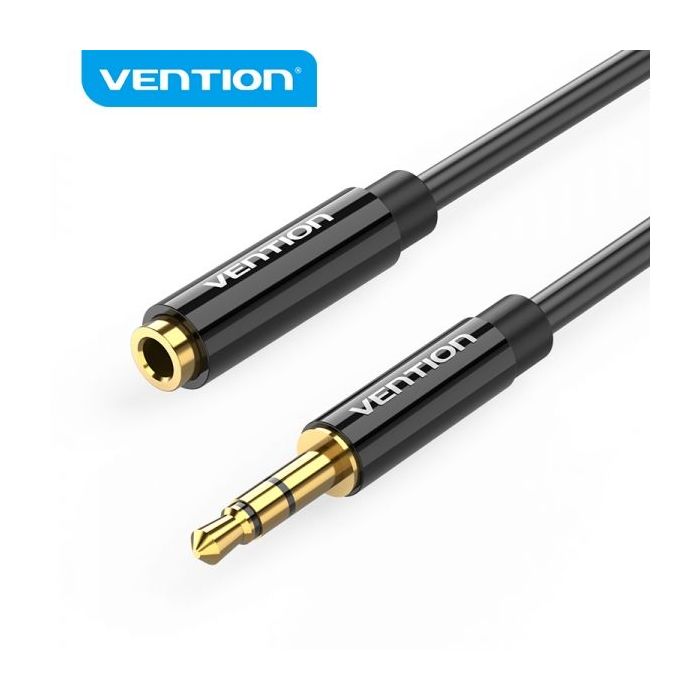 Vention Cable Extension Estereo Jack 3.5 Macho a Jack 3.5 Hembra - 0.5m - Color Negro