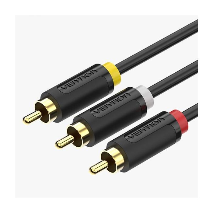 Vention Cable Estereo 3x RCA Macho a 3x RCA Macho - 2m - Color Negro