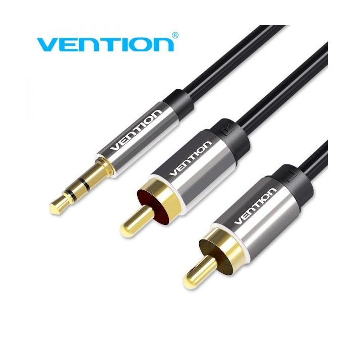 Vention Cable Estereo Jack 3.5 Macho a 2x RCA Macho - 3m - Color Negro
