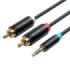 Vention Cable Estereo Jack 3.5 Macho a 2x RCA Macho - 3m - Color Negro