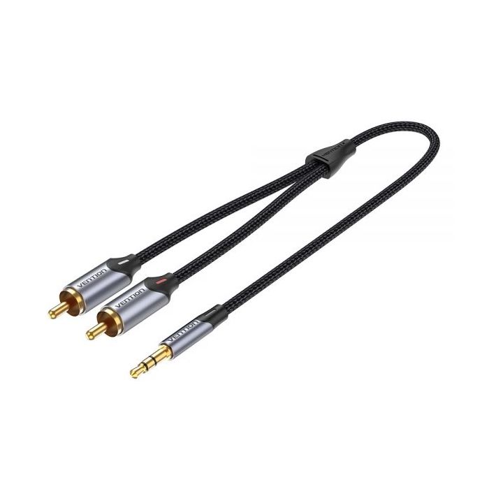 Vention Cable Estereo Jack 3.5 Macho a 2x RCA Macho - 3m - Color Gris