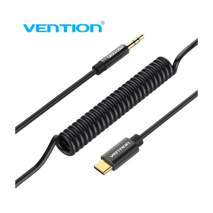 Vention Conversor Audio USB-C a Jack 3.5 Macho - 1m - Color Negro