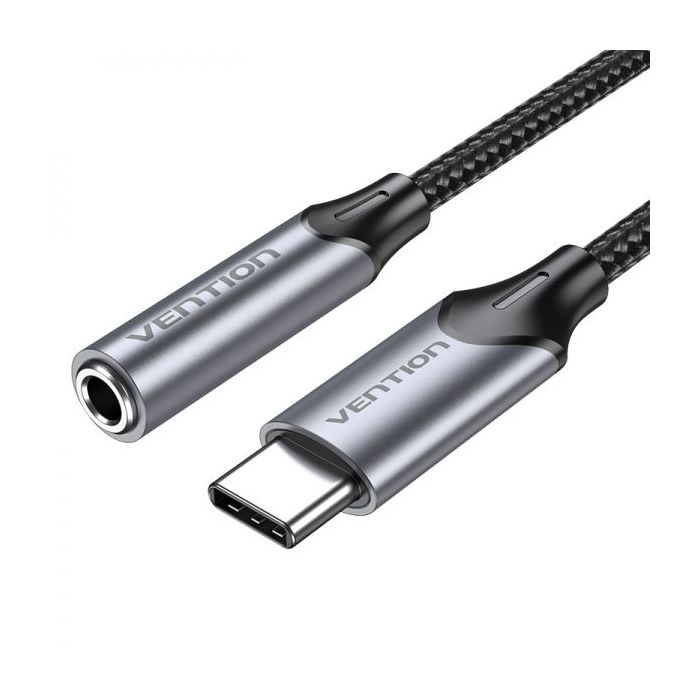 Vention Adaptador Audio Jack 3.5mm Hembra a USB-C - 0.10m - Color Gris