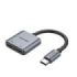Vention Conversor USB-C Macho a 2x USB-C Hembra (Audio y Carga) - Color Gris