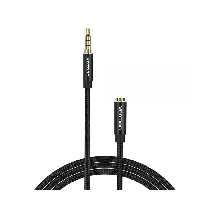 Vention Cable Estereo Jack 3.5 Macho a Jack 3.5 Hembra - 3m - Color Negro